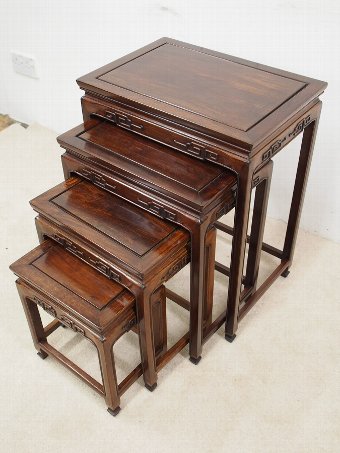 Antique Nest of Four Chinese Rosewood Tables