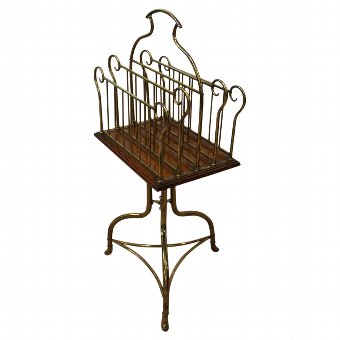 Late Victorian Brass and Oak Book Stand