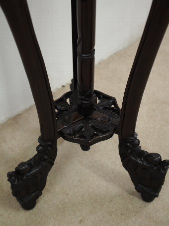 Antique Chinese Hongmu Marble Top Plant Stand