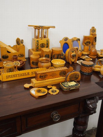 Antique Lot of 85 Pieces of Scottish Mauchline