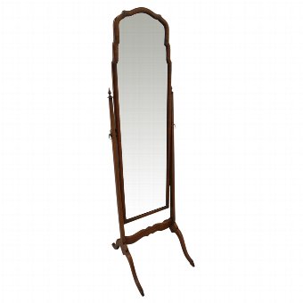 Queen Anne Style Walnut Cheval Mirror