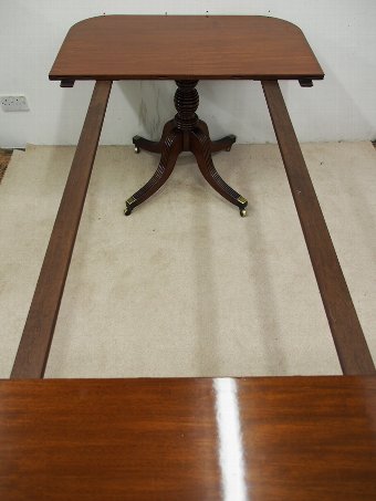 Antique George III Mahogany D-End Twin Pillar Dining Table