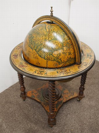 Antique Revolving Globe on Stand Drinks Cabinet