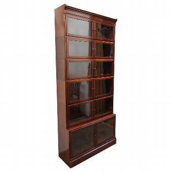 Unusual Tall Mahogany Sectional Bookcase