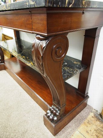 Antique French Mahogany and Marble Console Table