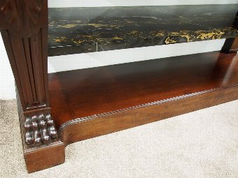 Antique French Mahogany and Marble Console Table