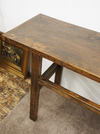 Antique Stained Elm Hall or Serving Table