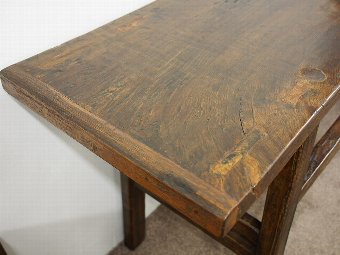 Antique Stained Elm Hall or Serving Table