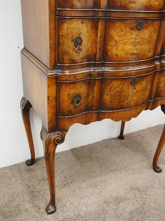 Antique Early Georgian Style Burr Walnut Chest on Stand