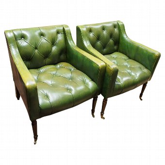 Pair of George III Style Leather Chairs