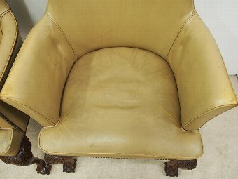 Antique Pair of George III Style Leather Chairs
