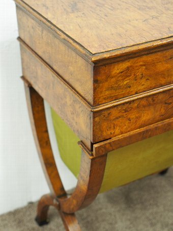 Antique Regency Burr Elm Work Table