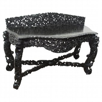 Burmese Ebonised Side Table