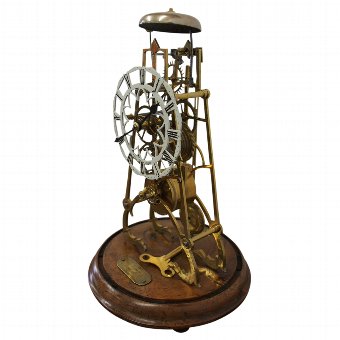 Brass Skeleton Clock with Dome