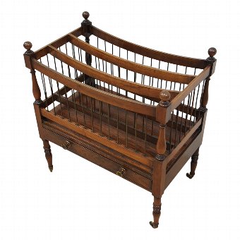 Regency Rosewood and Brass Inlaid Canterbury
