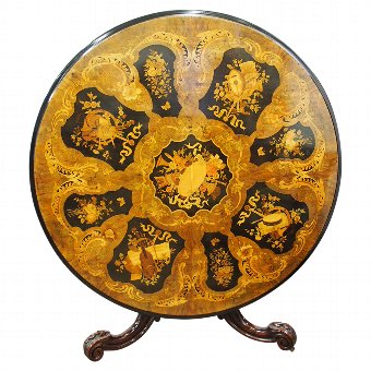 Mahogany and Marquetry Inlaid Breakfast Table