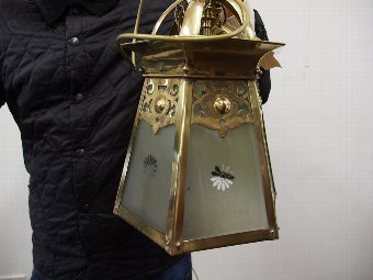 Antique Art Nouveau Hall Lantern