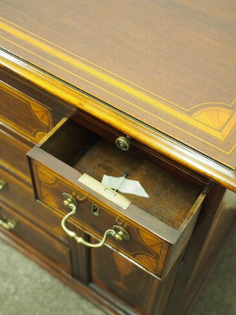 Antique Rare Georgian Inlaid Writing Cabinet