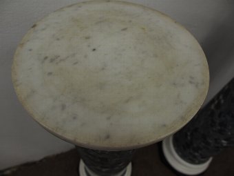Antique  Pair of Victorian Scagliola and Marble Pedestals