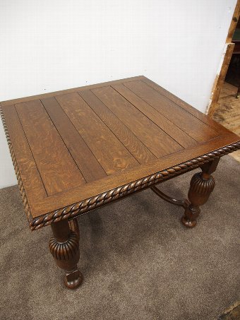 Antique Jacobean Style Oak Draw-leaf Table