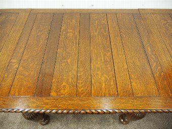 Antique Jacobean Style Oak Draw-leaf Table