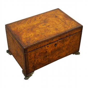Georgian Burr Elm Tea Caddy