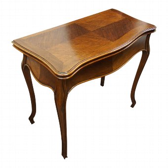 French Walnut Fold-Over Games Table