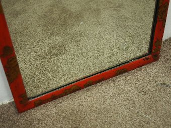 Antique Red Chinoiserie Mirror