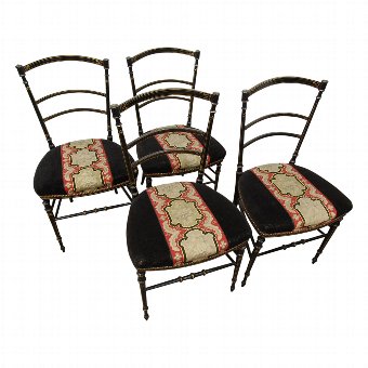 Set of 4 Victorian Ebonised Chairs