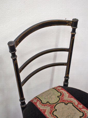 Antique Set of 4 Victorian Ebonised Chairs