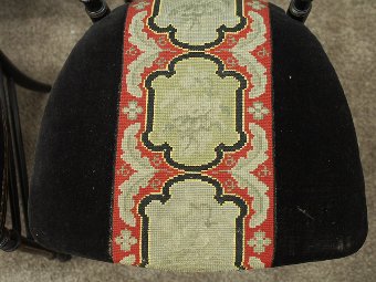 Antique Set of 4 Victorian Ebonised Chairs