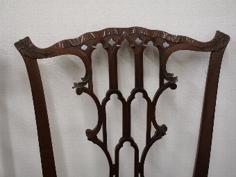Antique Pair of Chippendale Style Mahogany Dining Chairs