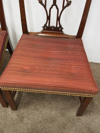 Antique Pair of Chippendale Style Mahogany Dining Chairs