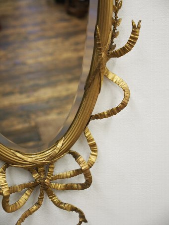 Antique Adams Style Large Gilt Framed Wall Mirror