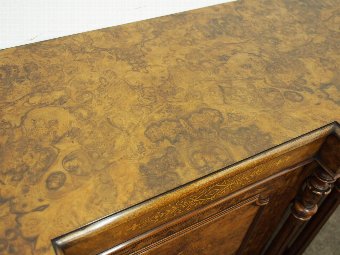 Antique Victorian Burr Walnut Credenza