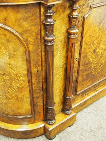 Antique Victorian Burr Walnut Credenza