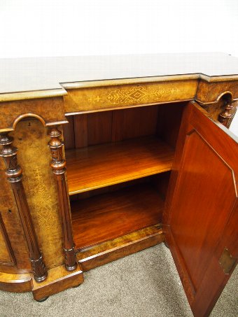 Antique Victorian Burr Walnut Credenza