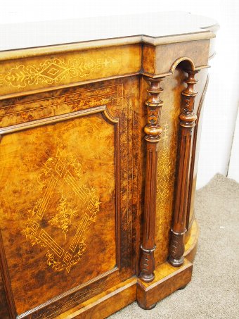 Antique Victorian Burr Walnut Credenza