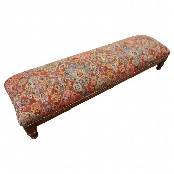 Victorian Long Foot stool in Mahogany and Ash