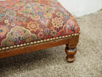 Antique Victorian Long Foot stool in Mahogany and Ash