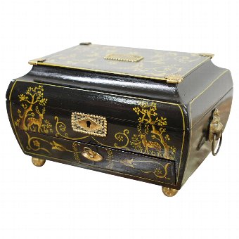 Regency Jewellery Box Painted in Black and Gold