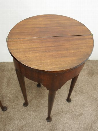 Antique Rare and Unusual Pair of Double Topped Tea Tables
