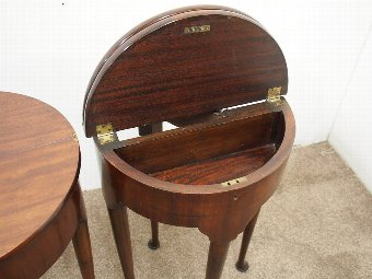Antique Rare and Unusual Pair of Double Topped Tea Tables