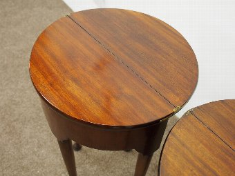 Antique Rare and Unusual Pair of Double Topped Tea Tables