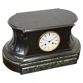 Slate and Green Variegated Marble Mantle Clock