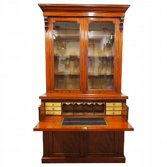 Victorian Mahogany Secretaire Bookcase
