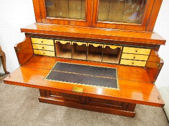 Antique Victorian Mahogany Secretaire Bookcase
