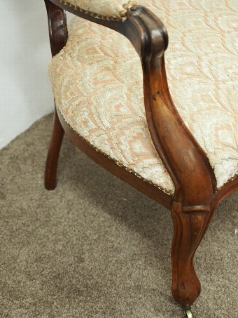 Antique Victorian Walnut Ladies Easy Chair