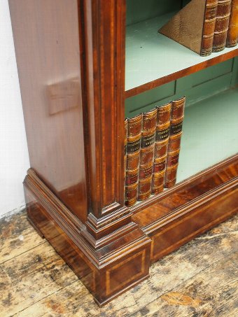Antique Georgian Style Mahogany Inlaid Open Bookcase