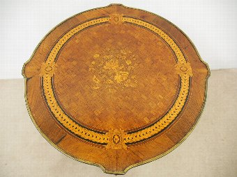 Antique French Kingwood Parquetry and Marquetry Side Table 